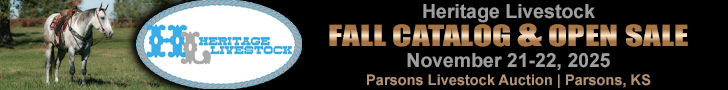 Heritage Livestock - Fall Catalog & Open Sale at Parsons Livestock Auction Heritage Livestock - Fall Catalog & Open Sale at Parsons Livestock Auction